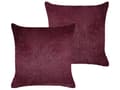 Miniatyrbild 1 av 6: Set med 2 Dekorativa Kuddar Vinröd Polyester 45 x 45 cm Bohemisk Design Dekor Tillbehör