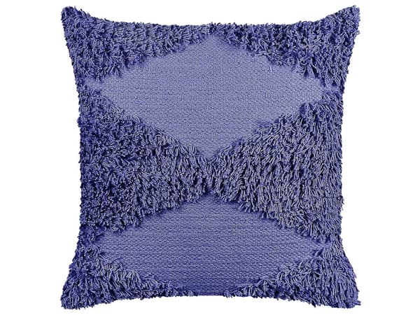 Set med 2 Dekorativa Kuddar Lila Bomull 45 x 45 cm Geometriskt Mönster Bohemisk Dekor Tillbehör