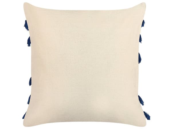 Sett med 2 pynteputer Beige Marineblå Bomull 45 x 45 cm Abstrakt design Moderne Tilbehør Dekorasjon Innredning Stue Soverom