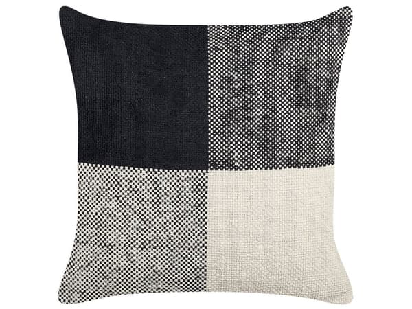 Set med 2 Prydnadskuddar Svart Beige Bomull Patchwork 45 x 45 cm Modern Traditionell Dekor