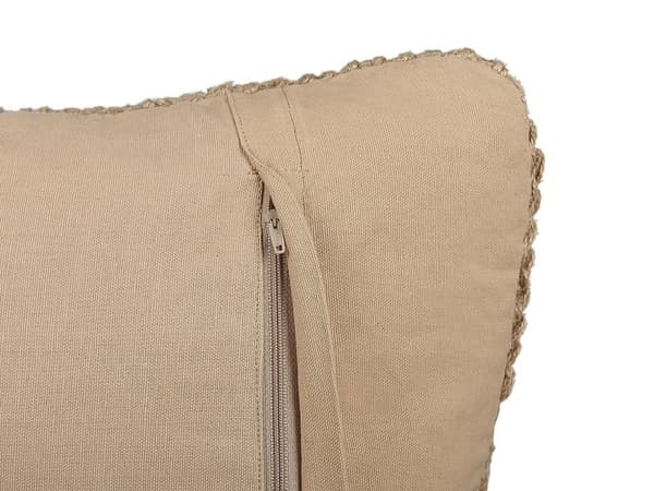 Pyntepute Beige Jute 45 x 45 cm Håndlaget Flettet Avtakbart trekk Bohemsk stil Dekorasjon