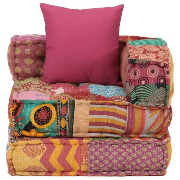 vidaXL modulsofa med pude stof patchwork