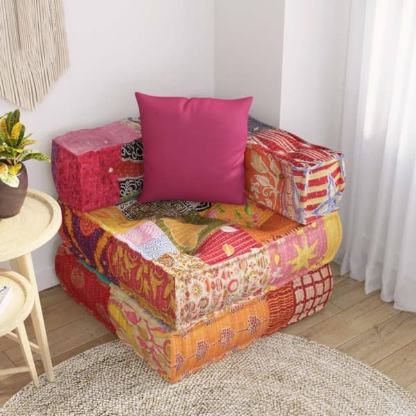vidaXL modulsofa med pude stof patchwork