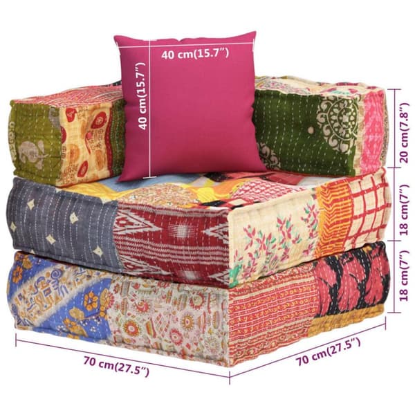 vidaXL modulsofa med pude stof patchwork