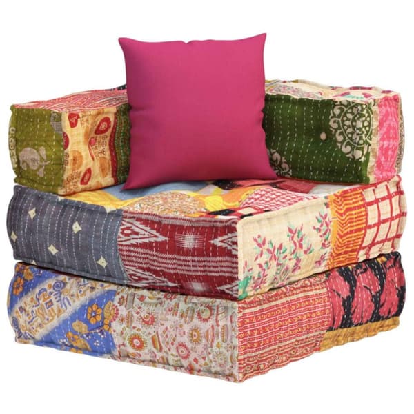 vidaXL modulsofa med pude stof patchwork