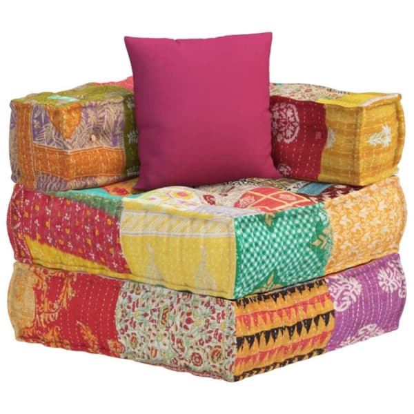 vidaXL modulsofa med pude stof patchwork