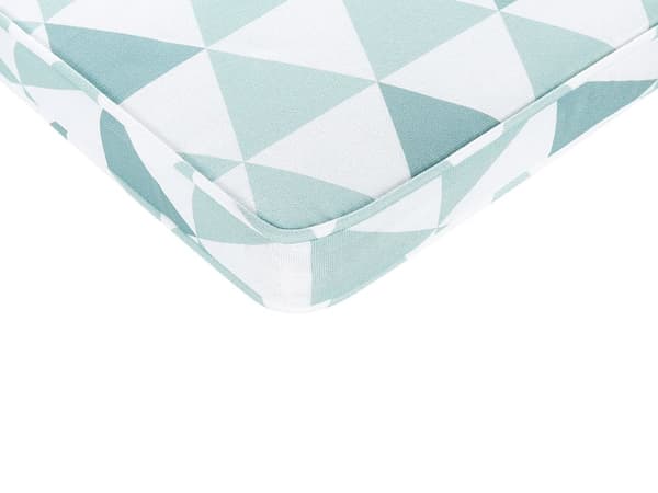 Sett med 2 utendørs sitteputer Blå Hvit 37 x 34 cm Geometrisk mønster Snor til å feste UV-bestandig Utemøbler Uteplass