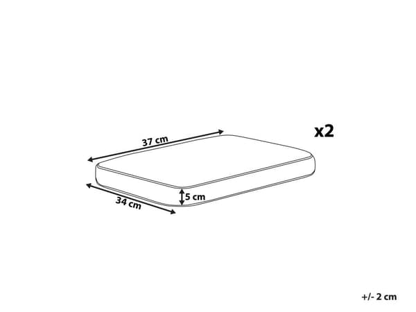 Sett med 2 utendørs sitteputer Gul Hvit 37 x 34 cm Stripete mønster UV-bestandig Utemøbler Uteplass
