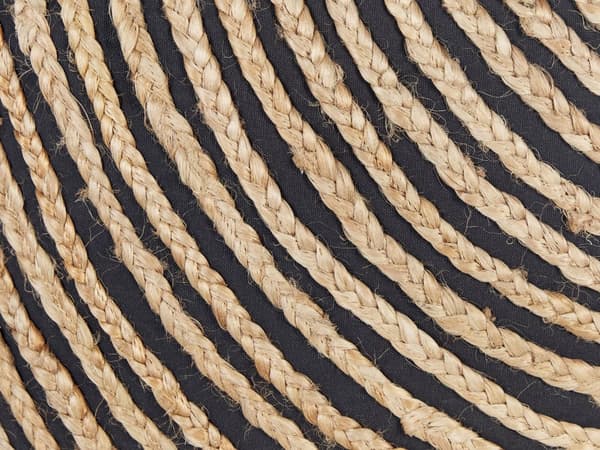 Prydnadskudde Beige Jute 45 x 45 cm Vävd Flätad Bohemisk Dekor Tillbehör Vardagsrum Sovrum