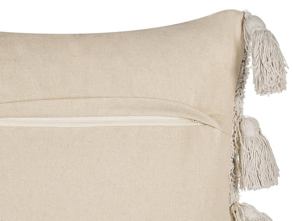 Set med 2 Prydnadskuddar Flerfärgad Bomull 45 x 45 cm med tofsar Boho Vintage Chevron-mönster Vardagsrum Sovrum