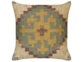 Miniatyrbilde 4 av 7: Sett med 2 Pynteputer Flerfarget Jute Ull 45 x 45 cm Orientalsk mønster Kilim stil Jordfarger