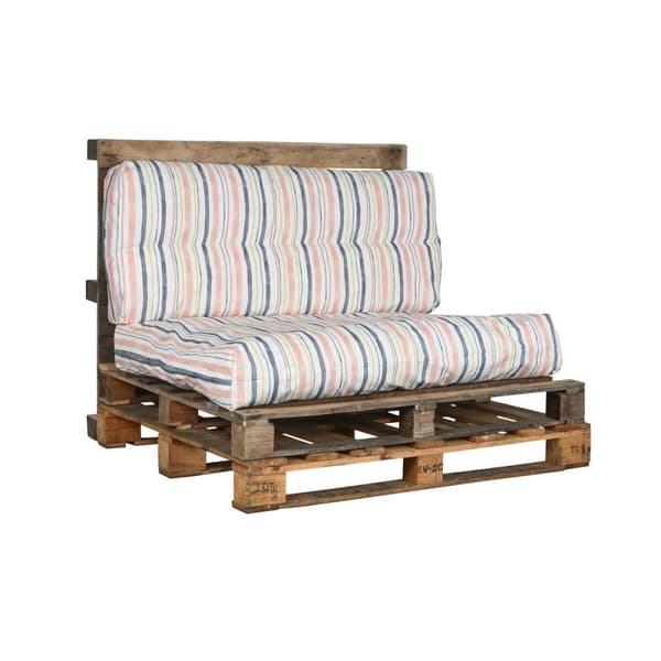 Kudde DKD Home Decor Golv Multicolour Aluminium Ränder 120 x 80 x 16 cm