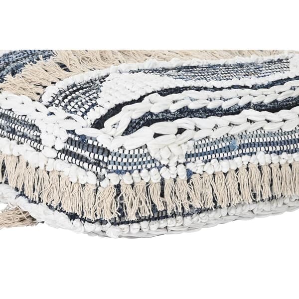 Kudde DKD Home Decor Golv Svart Ränder 60 x 60 x 25 cm