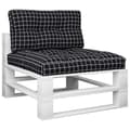 Miniatyrbillede 3 af 10: vidaXL pallehynder 2 stk. stof ternet sort