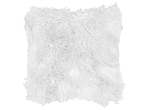 Set med 2 Prydnadskuddar Vit Konstpäls Shaggy 45 x 45 cm Ensidig Hemtillbehör Vardagsrum Sovrum