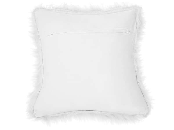 Set med 2 Prydnadskuddar Vit Konstpäls Shaggy 45 x 45 cm Ensidig Hemtillbehör Vardagsrum Sovrum