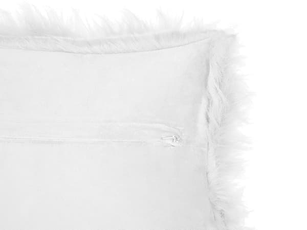 Set med 2 Prydnadskuddar Vit Konstpäls Shaggy 45 x 45 cm Ensidig Hemtillbehör Vardagsrum Sovrum