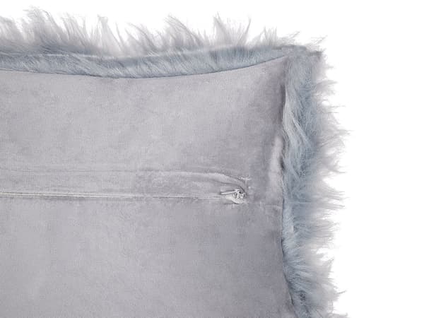 Set med 2 Prydnadskuddar Blå Konstpäls Shaggy 45 x 45 cm Ensidig Hemtillbehör Vardagsrum Sovrum