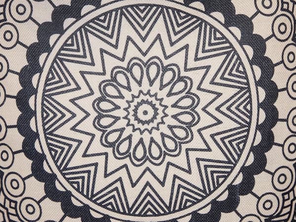 Set med 2 Prydnadskuddar Beige och Svart Polyesterfodral 45 x 45 cm Boho-motiv Dekorativa Fransar Vardagsrumsinredning Sovrum