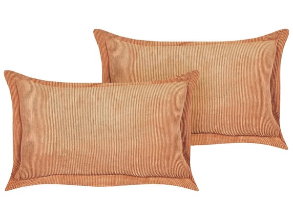 Sett med 2 oransje dekorative puter 47 x 27 cm Moderne tradisjonell stue soverom puter