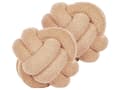 Miniatyrbilde 1 av 6: Sett med 2 dekorative puter beige Boucle knutepute 19 x 19 cm Decor Accessories
