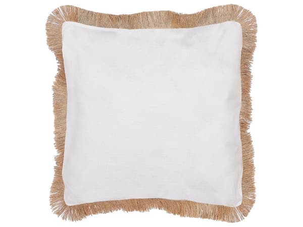 2 Puter Beige Svart Polyester Cover 45 x 45 cm Boho Print Dekorative Tassels Stue Dekorasjon