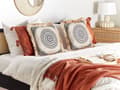 Miniatyrbilde 2 av 7: 2 Puter Beige Svart Polyester Cover 45 x 45 cm Boho Print Dekorative Tassels Stue Dekorasjon