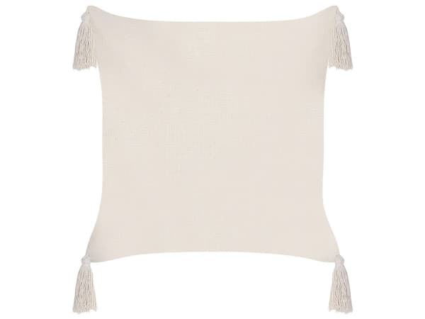 Set med 2 st Prydnadskuddar Mintgrön 42 x 42 cm Geometriskt Mönster Tofsar Avtagbart Överdrag med Fyllning Vardagsrum