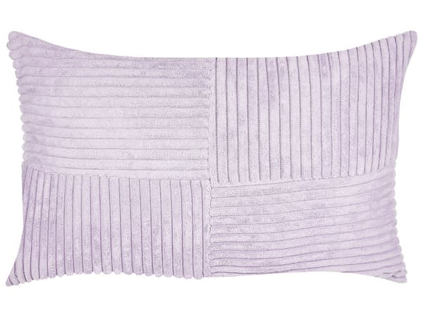 Set med 2 Prydnadskuddar Lila Manchester 47 x 27 cm Randigt Mönster Modern Design Dekorationskuddar