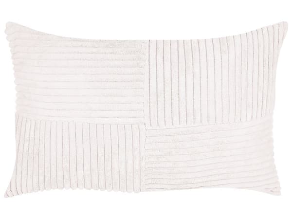Set med 2 Prydnadskuddar Off-White Manchester 47 x 27 cm Randigt Mönster Modern Design Dekorationskuddar