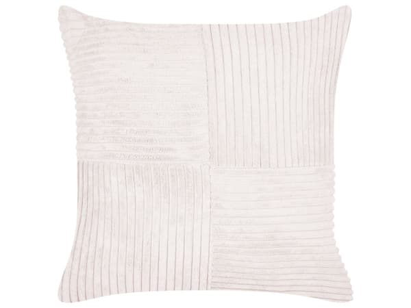 Set med 2 Prydnadskuddar Off-White Manchester 43 x 43 cm Randigt Mönster Modern Design Dekorationskuddar