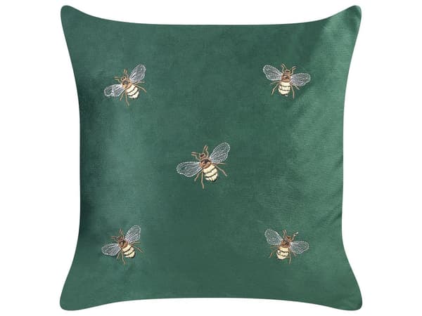 Sett med 2 dekorative puter grønn Bier Motiv 45 x 45 cm Velvet Polyester Modern Glamour Decor Accessories