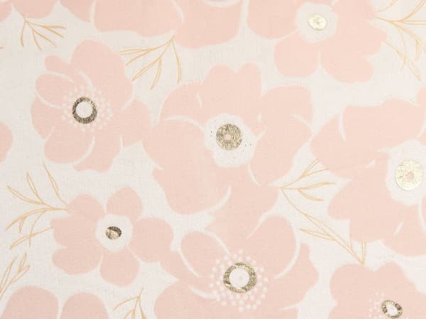 Sett med 2 Pynteputer Beige Rosa Fløyel 45 x 45 cm Blomstermønster Blomstermotiv Avtakbart trekk med fylling