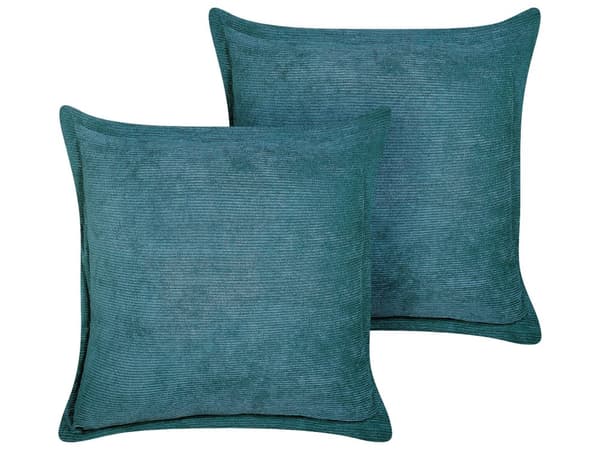 Set med 2 Blågröna Prydnadskuddar Manchester 43 x 43 cm Modern Traditionell Vardagsrum Sovrum Kuddar