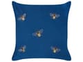 Miniatyrbild 4 av 7: Set med 2 Prydnadskuddar Blå Bi Motiv 45 x 45 cm Sammet Polyester Modern Glamour Dekor Tillbehör