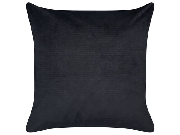 Set med 2 Prydnadskuddar Svart Sammet 45 x 45 cm Kudde Fjärilsmönster Avtagbara Fodral med Fyllning