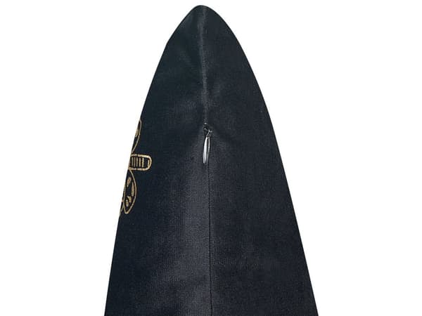Set med 2 Prydnadskuddar Svart Sammet 45 x 45 cm Kudde Fjärilsmönster Avtagbara Fodral med Fyllning