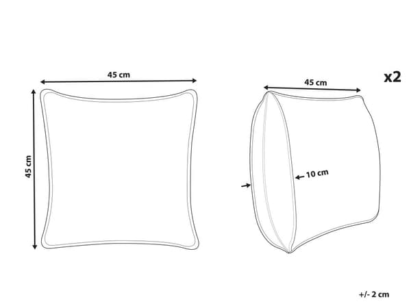 Set med 2 Prydnadskuddar Ljusgrön Sammet 45 x 45 cm Kudde Fjärilsmönster Avtagbara Fodral med Fyllning