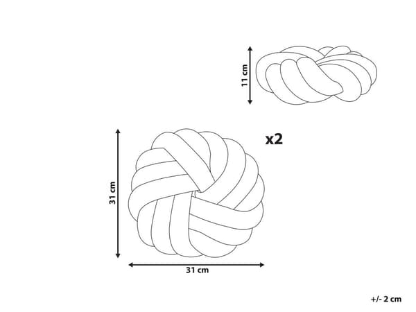 Set med 2 Prydnadskuddar Gul Bouclé 31 x 31 cm Virvelknut Fluffig Dekorativ Modern Vardagsrum Sovrum