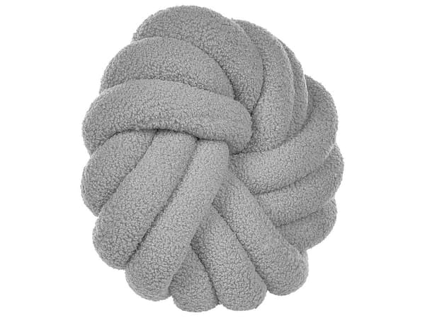 Set med 2 Prydnadskuddar Grå Bouclé 31 x 31 cm Virvelknut Fluffig Dekorativ Modern Vardagsrum Sovrum