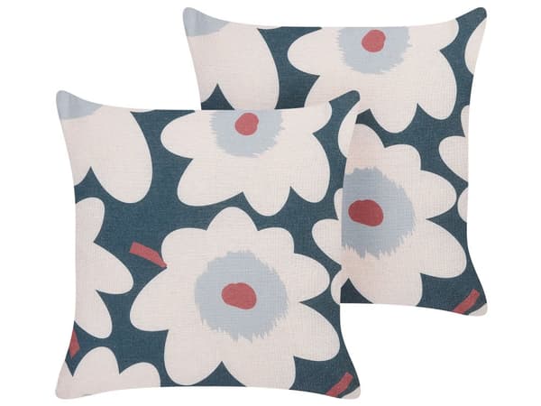Set med 2 kuddar Flerfärgade Linne Bomull Polyester 45 x 45 cm Kuddar Avtagbara Överdrag Dragkedja Modern Traditionell Vardagsrum