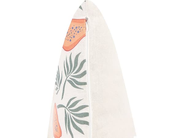 2 Prydnadskuddar Orange och Grön Polyester 45 x 45 cm Papaya Print Fyrkantig Modern Vår Sommar Tillbehör Vardagsrum Sovrum