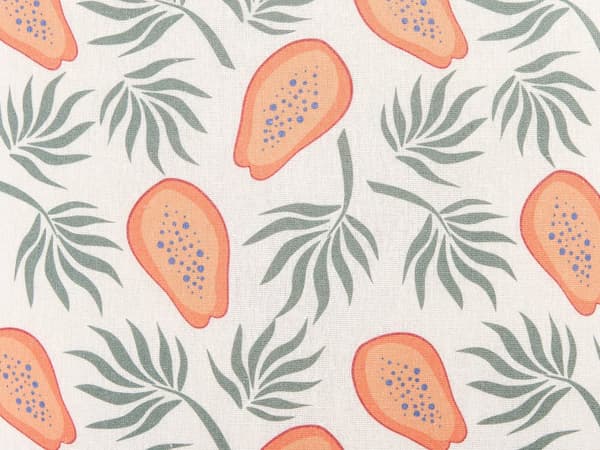 2 Prydnadskuddar Orange och Grön Polyester 45 x 45 cm Papaya Print Fyrkantig Modern Vår Sommar Tillbehör Vardagsrum Sovrum