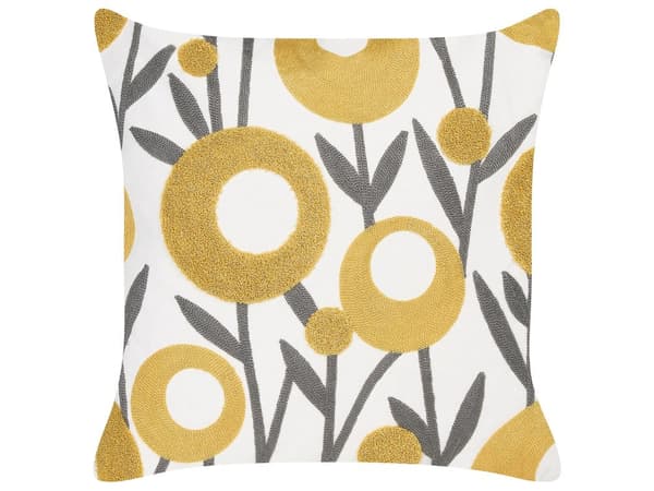 Set om 2 kuddar Mångfärgad Bomull 45 x 45 cm Växtmotiv Broderat Mönster Avtagbart Överdrag Modernt Vardagsrum Sovrum