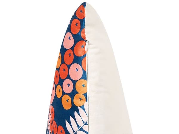 Set om 2 Prydnadskuddar Flerfärgad Sammet 45 x 45 cm med Växtmotiv Modern Traditionell Vardagsrum Sovrum