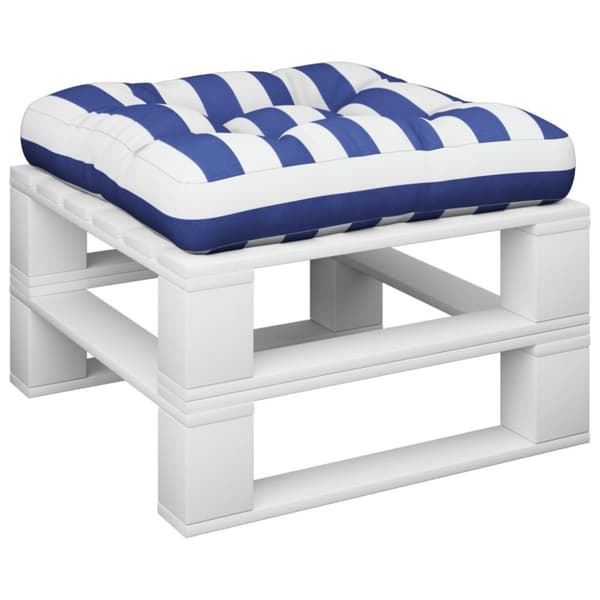 vidaXL Palldyna blå&vit randig 50x50x12 cm tyg