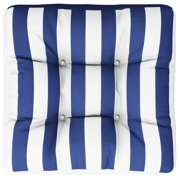vidaXL pallehynde 60x60x12 cm stof stribet blå og hvid