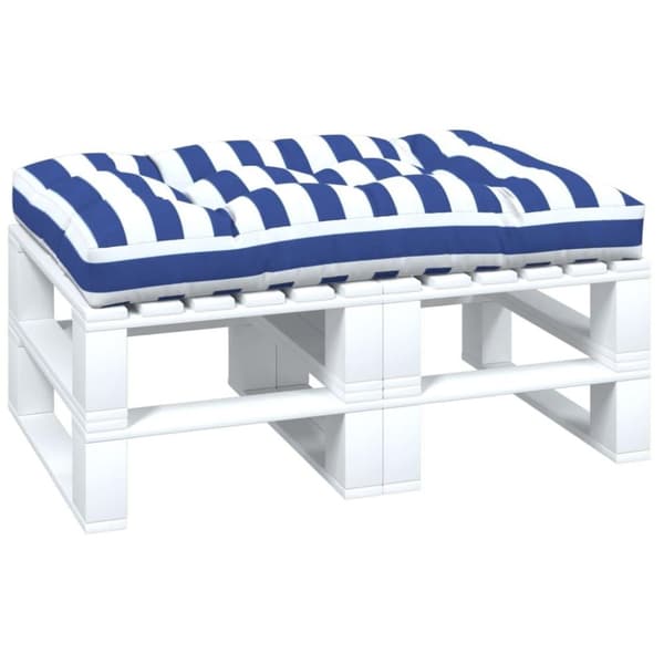 vidaXL pallehynde 120x80x12 cm stof stribet blå og hvid