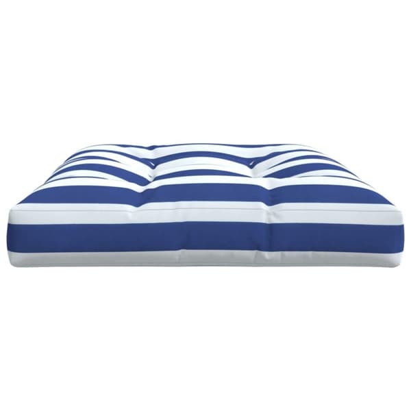 vidaXL pallehynde 120x80x12 cm stof stribet blå og hvid