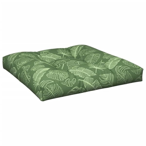 vidaXL pallehynde 80x80x12 cm stof bladmønster